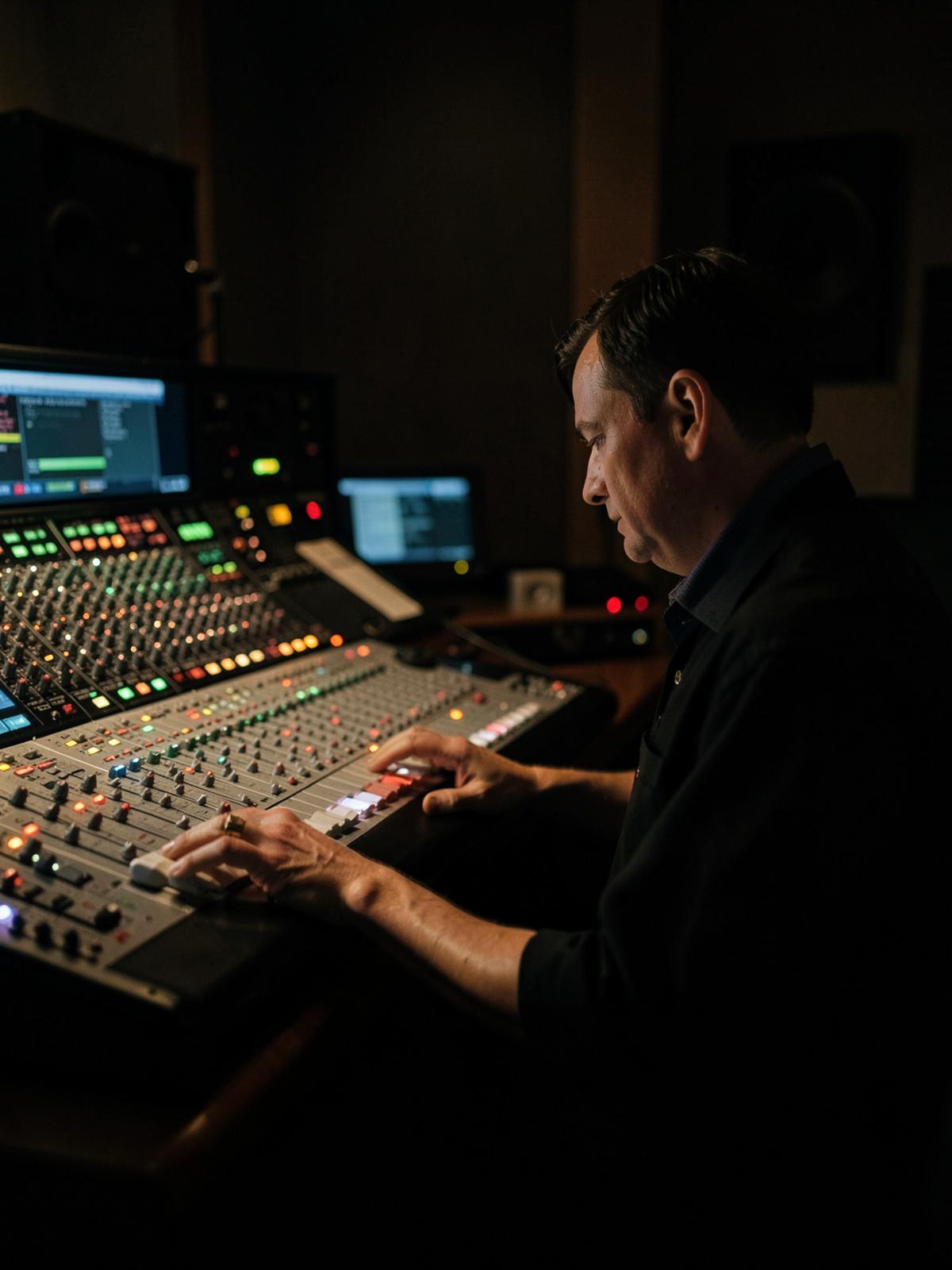 Producer mixing on an analog console